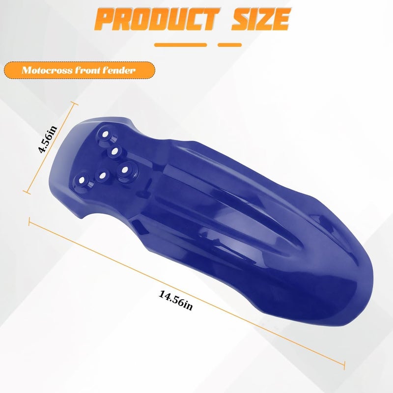 SWPHRT Motorcycle Front Wheel Mudguard, Motorbike Front Fender Protector Parts, Bicycle Number Plate Wheel Mud Guard Accessories, Universal for 125CC Pit PRO Trail Dirt Bike (Blue) - Image 2